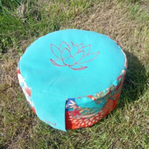 Coussin cylindrique Turquoise Lotus