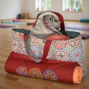 sac de yoga mandala en jacquard japonais et broderie mandala