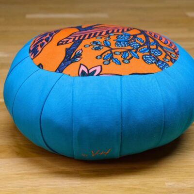 zafu kapok hoali by Vh en Thevenon Bibi et exterieur turquoise vue coté