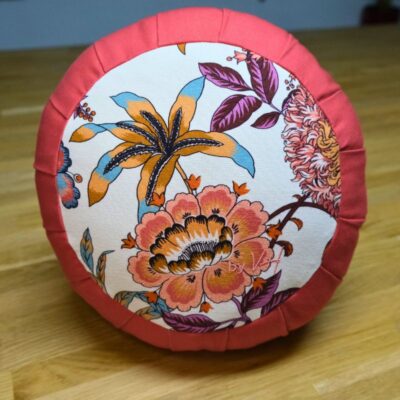 zafu Kapok Hoali by VH corail et imprimé thevenon Jacobine face