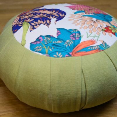 Zafu en kapok Hoali by Vh en coton vert clair et imrpimé Thevenon Kimono